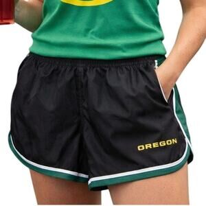 Oregon Ducks Women’s Medium Running Shorts Black Green Lined